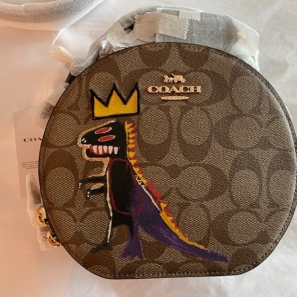 Coach Jean Michel Basquiat Signature Canteen Canvas Handbag Bag Brown Purse NEW - Picture 5 of 8